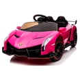 thumbnail image 1 of Lamborghini 12V Powered Ride on Car Ride on Toys with Remote Control LED Light, MP3 Player, Electric Vehicles Ride on Truck for Boys Girls Birthday Christmas Gifts, Pink, 1 of 8