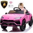 thumbnail image 1 of iYofe 12V Lamborghini Ride on Cars with Remote Control, Powered Ride on Toys with Music, USB/AUX Ports, LED Lights, 3 Speeds, 4 Wheels Electric Cars for Kids Toddlers Ages 3-5, Pink, 1 of 10