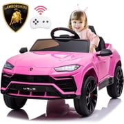 iYofe 12V Lamborghini Ride on Cars with Remote Control, Powered Ride on Toys with Music, USB/AUX Ports, LED Lights, 3 Speeds, 4 Wheels Electric Cars for Kids Toddlers Ages 3-5, Pink