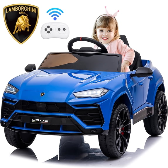 iYofe 12V Lamborghini Ride on Cars with Remote Control, Powered Ride on Toys with Music, USB/AUX Ports, LED Lights, 3 Speeds, 4 Wheels Electric Cars for Kids Toddlers Ages 3-5, Blue