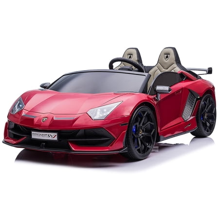 Moderno Kids Lamborghini Aventador 24V Powered Ride-On Toy with Remote Control, MP3 Player, Red