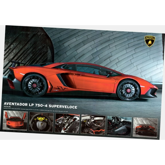 Lamborghini Aventador Poster 11"x17" 11x17 Lp 750-4 Superveloce Multi-Color Square Adults Best Posters