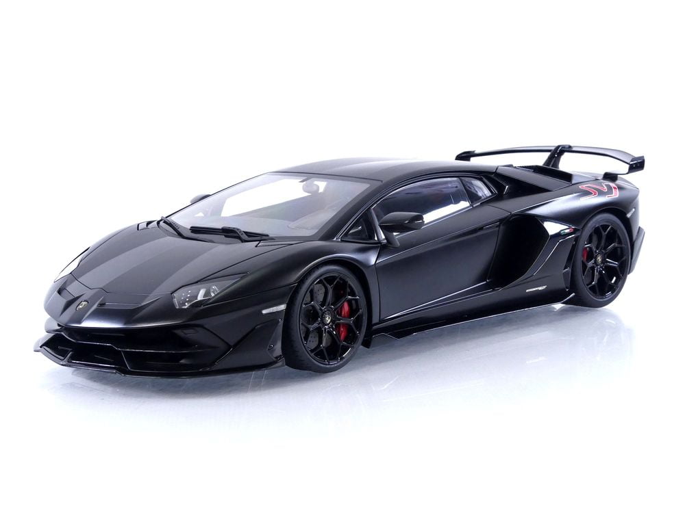 Lamborghini Aventador SVJ Nero Nemesis Matt Black 1/18 Model Car