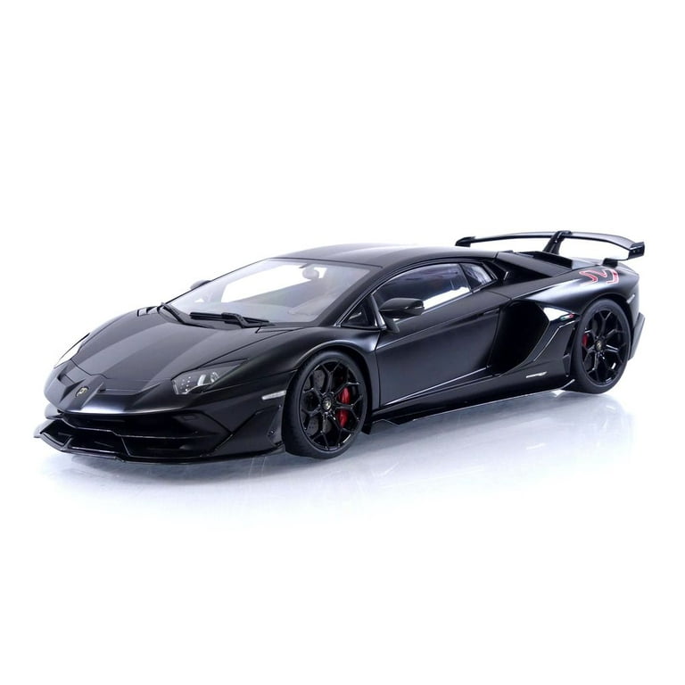 Lamborghini Aventador SVJ Nero Nemesis Matt Black 1/18 Model Car