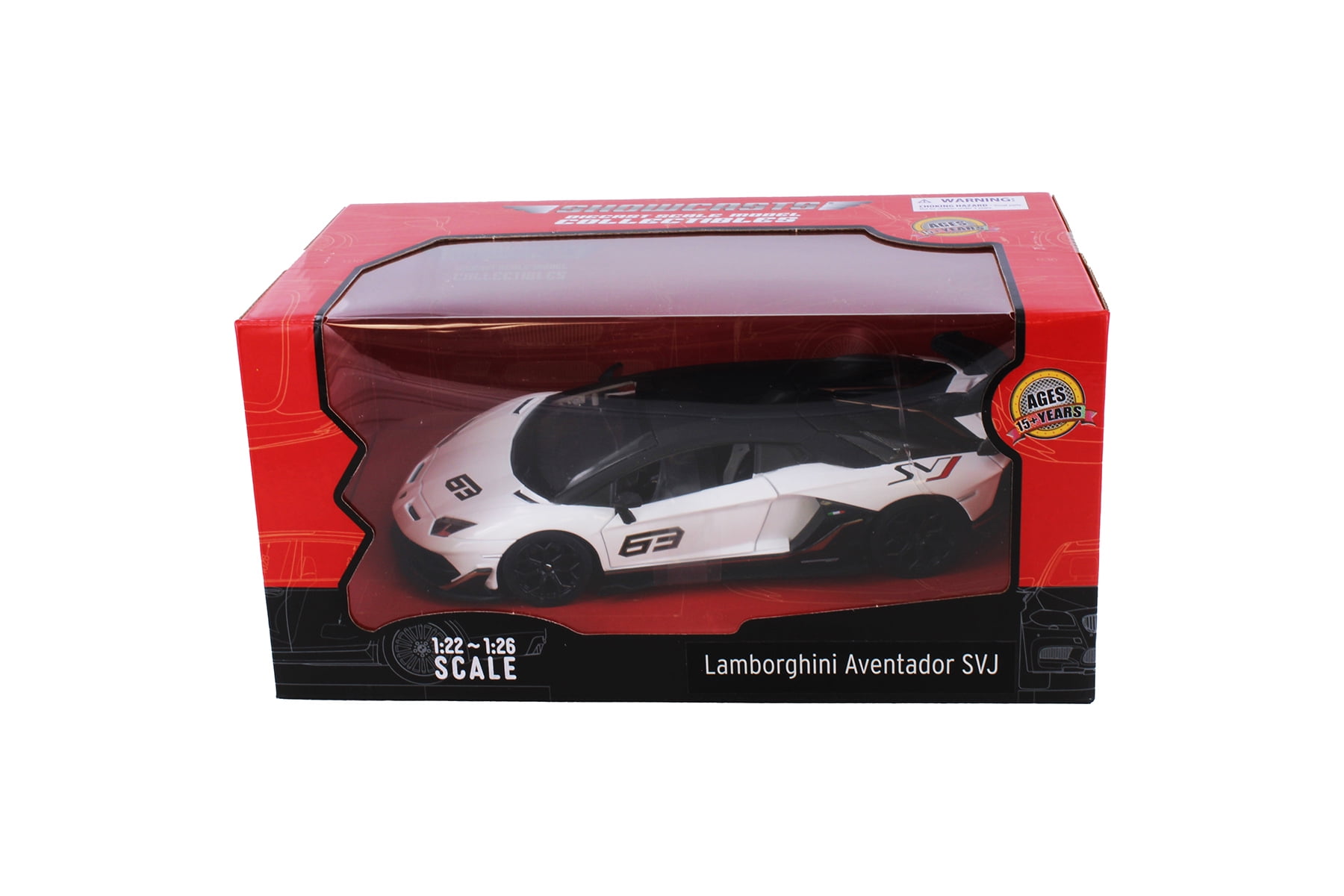 Lamborghini Aventador SVJ, White - Showcasts 68269W - 1/24 Scale Diecast Model Car