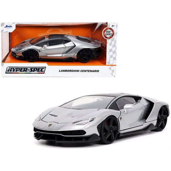 Lamborghini Centenario Gray Metallic with Black Top "Hyper-Spec" Series 1/24 Diecast Model Car by Jada