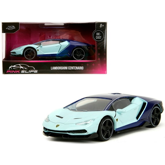 Lamborghini Centenario Light Blue and Purple "Pink Slips" Series 1/32 Diecast Model Car by Jada