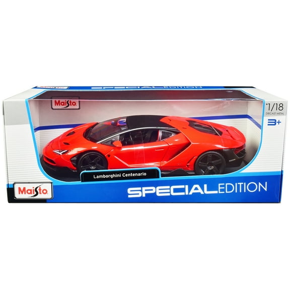 Lamborghini Centenario Orange with Matt Black Top "Special Edition" 1/18 Diecast Model Car by Maisto