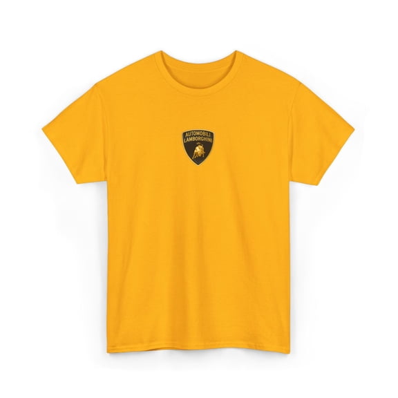 Lamborghini Classic Italian V12 Supercar Emblem Tee T-Shirt Print Small Design - Gold / 4XL
