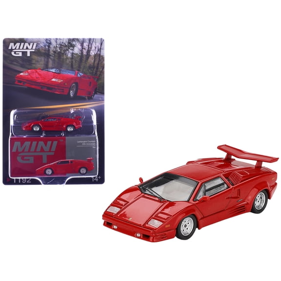 Lamborghini Countach "25th Anniversary" Red Limited Edition 1/64 Diecast Model Car by Mini GT