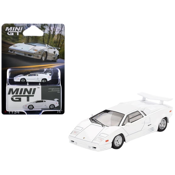 Lamborghini Countach "25th Anniversary" White Limited Edition 1/64 Diecast Model Car by Mini GT
