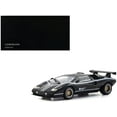 thumbnail image 1 of Lamborghini Countach LP 500R Black with White Interior 1/18 Diecast Model Car by Kyosho, 1 of 5