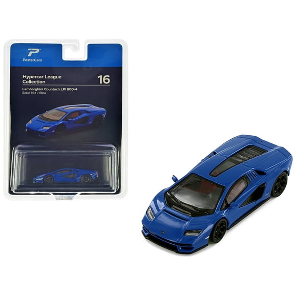 Lamborghini Countach LPI 800-4 Blue "Hypercar League Collection" 1/64 Diecast Model Car by PosterCars