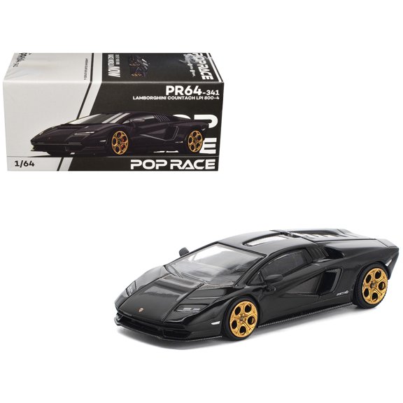 Lamborghini Countach LPI 800-4 Deep Black 1/64 Diecast Model Car by Pop Race