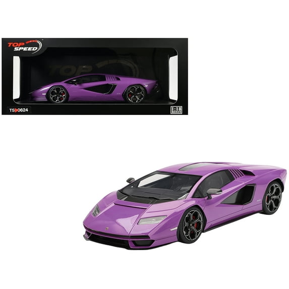 Lamborghini Countach LPI 800-4 Viola 30th Purple Metallic 1/18 Model Car by Top Speed