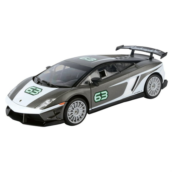 Lamborghini Gallardo LP 560-4 Super Trofeo #63 Gray Metallic and White "GT Racing" Series 1/24 Diecast Model Car by Motormax