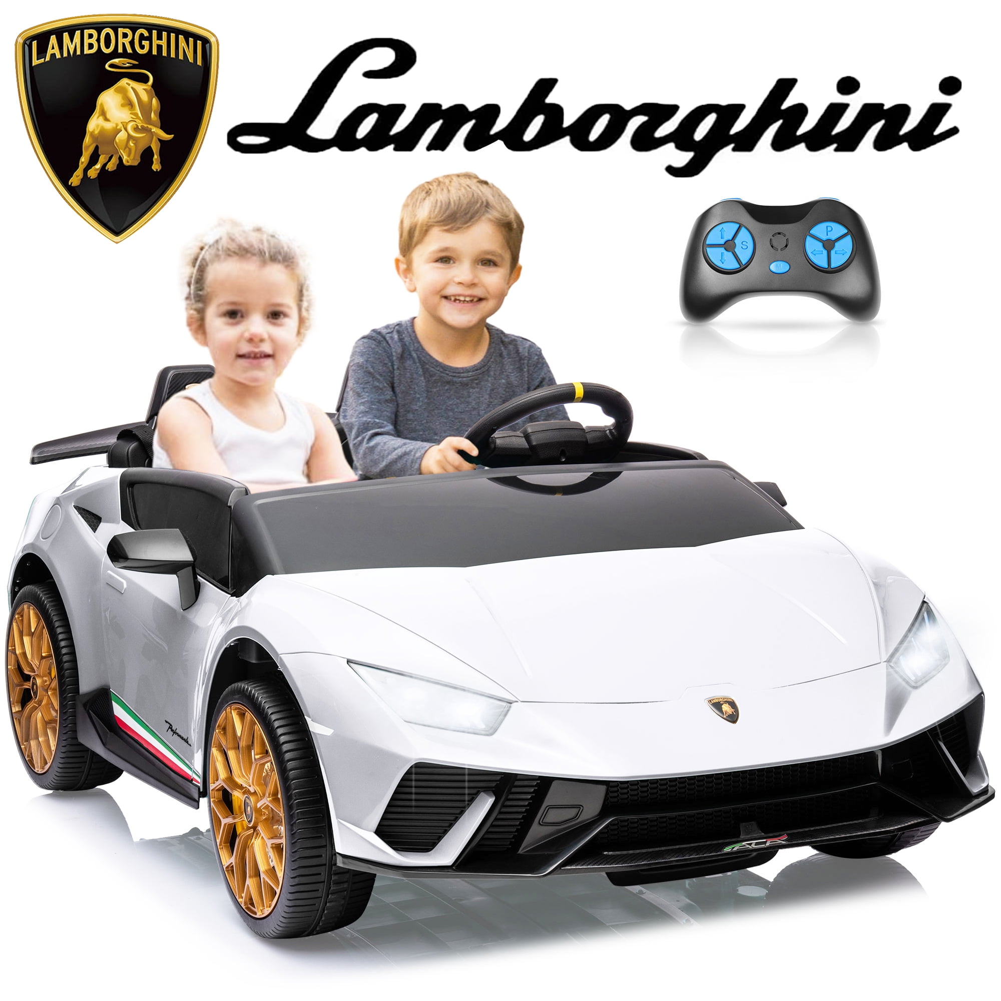 Toy Car Rideable 24V Lamborghini Huracan Ride on Toys Real 2 Seater Kids' Electric ...