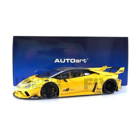 Lamborghini Huracan GT LB-Silhouette Works Top 1-18 Model Car, Yellow Metallic & Black