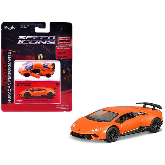 Lamborghini Huracan Performante Orange "Speed Icons" Series 1/64 Diecast Model Car by Maisto