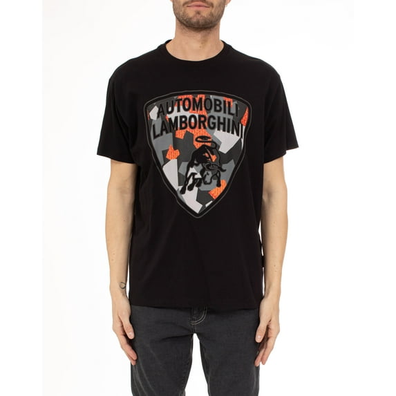 Lamborghini Men's Camouflage Shield T-Shirt Black