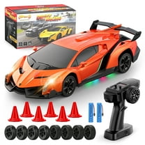 Lamborghini Remote Control Car Toy, Officially Licensed RC Drift Car 15Km/h with Underglow & Headlights, 1:24 Scale 2.4GHz, 2 Batteries 60 Min Play, RC Gift Toy for Boys & Girls Ages 3-12 & Adults