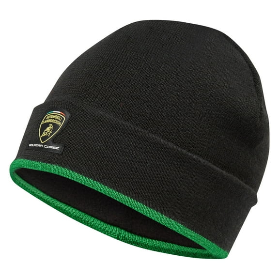 Lamborghini Squadra Corse Team Knitted Beanie Hat Black