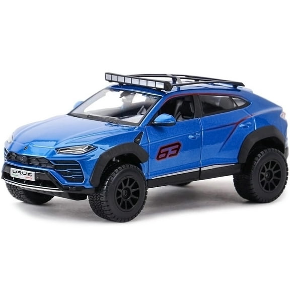 Lamborghini Urus #63 with Roof Rack Blue Metallic "Off-Road" Series 1/24 Diecast Model Car by Maisto