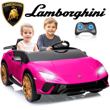 Lamborghini Urus Kids Electric Car 12V, Remote Control Ride-On Toy with Spring Suspension & Music – Licensed Battery-Powered Car for Ages 3-5 (Pink)