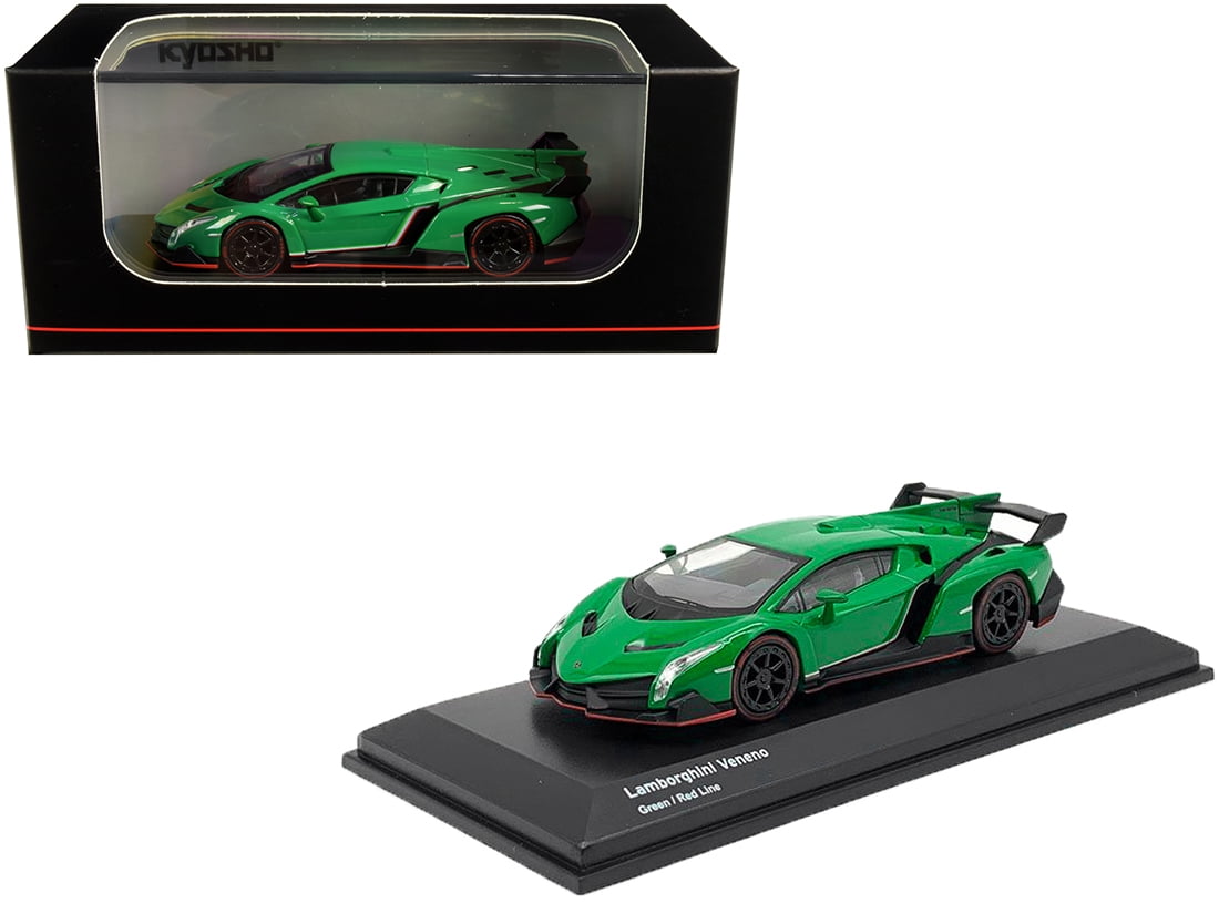 Lamborghini Veneno Green with Red Line 1/64 Diecast Model