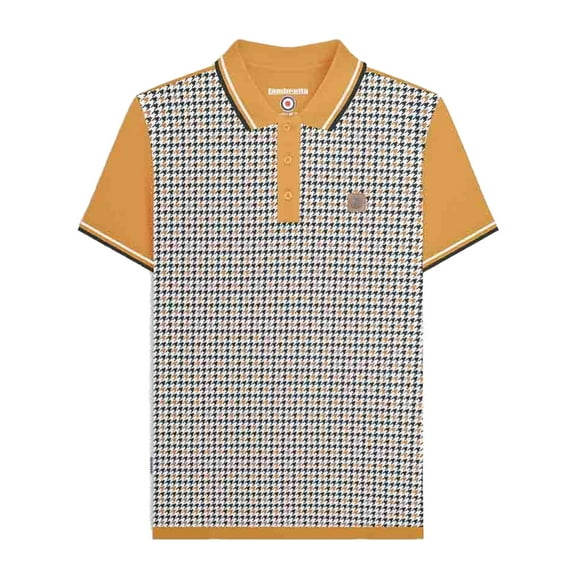 Lambretta Mens SS24 Houndstooth Polo Shirt