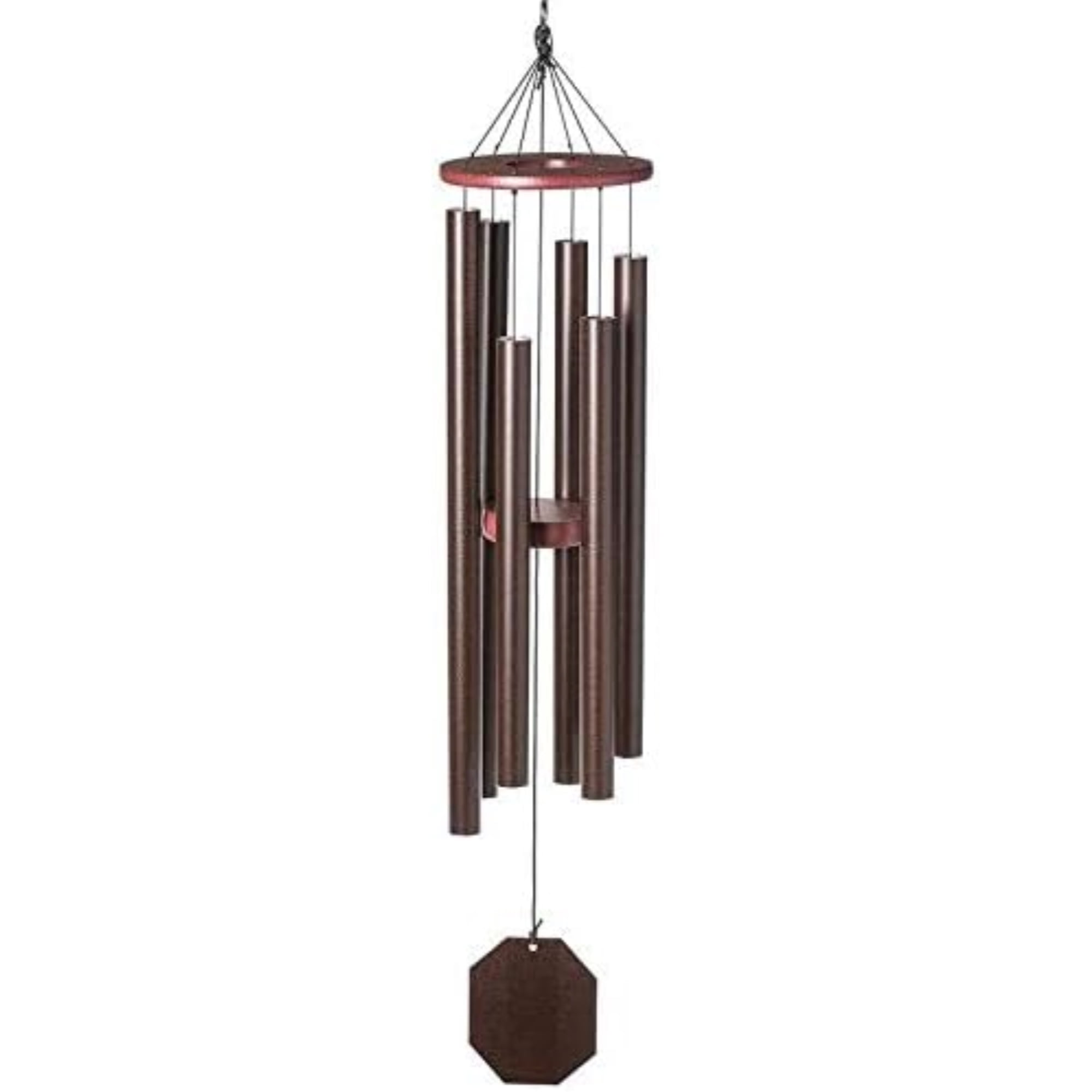 Handcrafted Copper Wind Chime with Powder Coated Aluminum Tubes, 37"