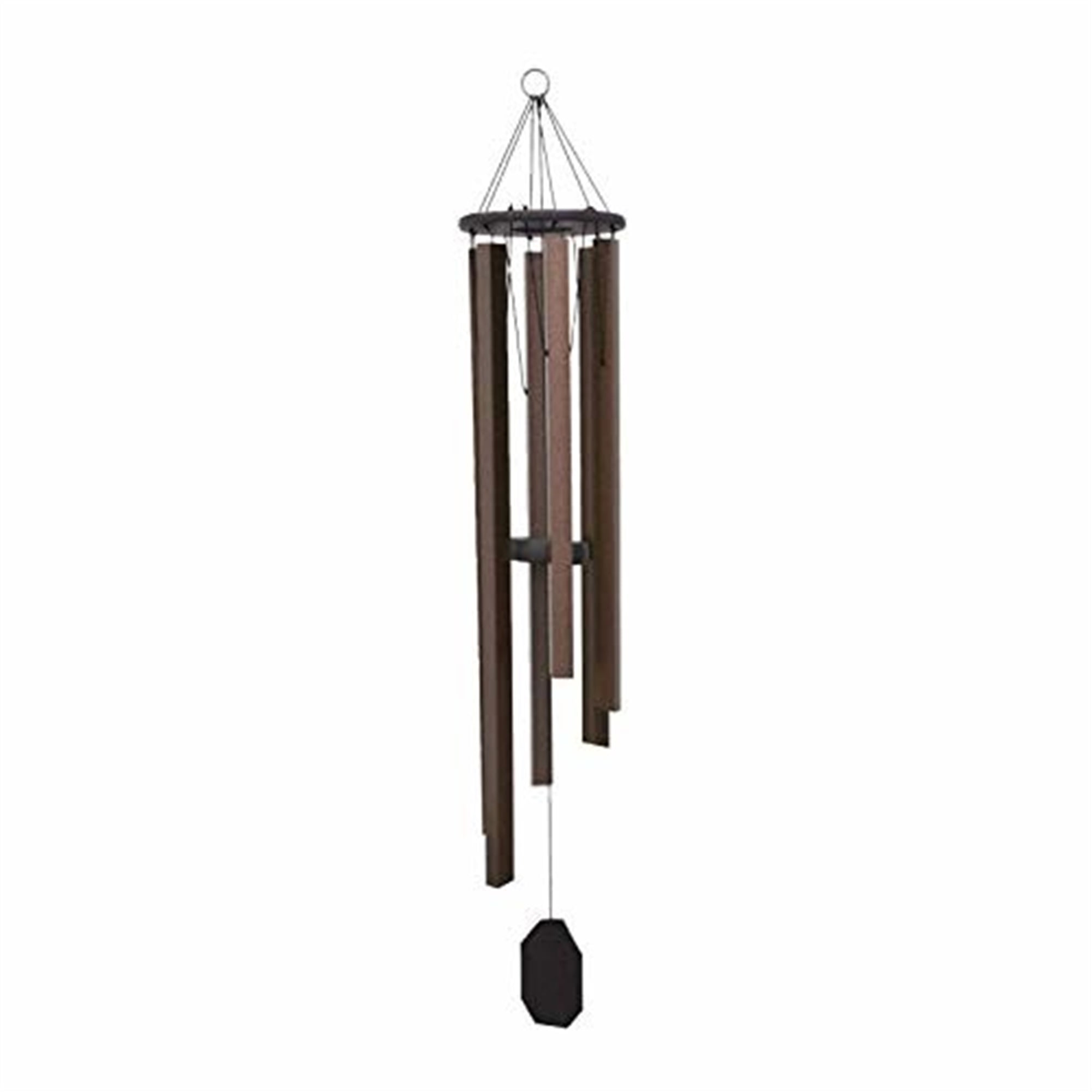 Handcrafted 42" Brown Aluminum Wind Chime with Poly Lumber Top