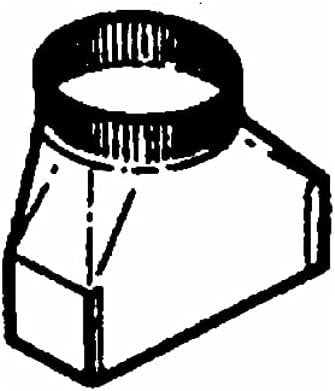Lambro 133 3.25 x 10 in. to Round 6 in. Galvanized Transition, Long Throat - Pack of 6 — Residential Use, Standard Application