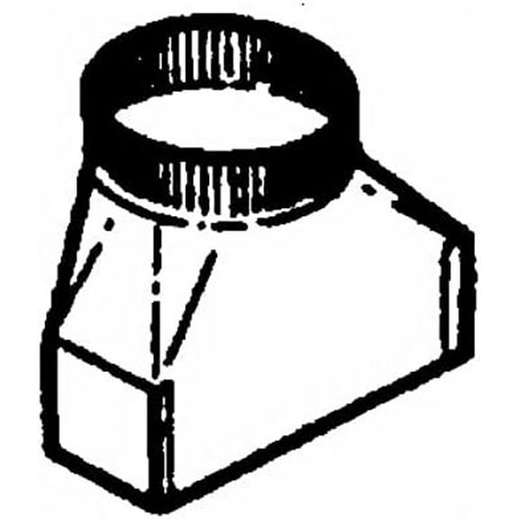 Lambro 133 3.25 x 10 in. to Round 6 in. Galvanized Transition, Long Throat - Pack of 6