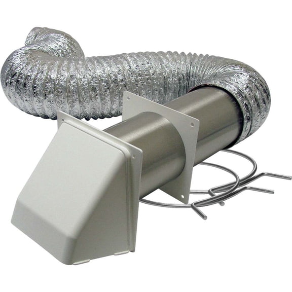 Lambro Dryer Vent Kit 1375B - Brown Plastic, Outside Exhaust - 6 Piece Residential Use, Standard Application