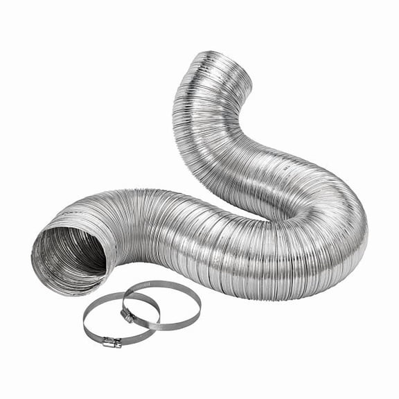 Lambro 3120UL Semi-Rigid Transition Duct Kit, 4 in, 8 ft L, Aluminum