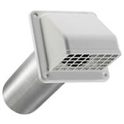 Lambro 4 In. White Plastic Wall Exhaust Hood Vent 224WS