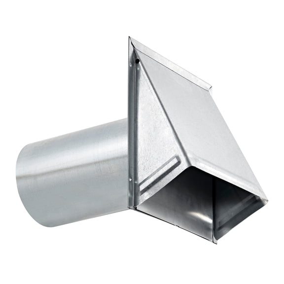 Lambro 6-In. 26-Gauge Galvanized Steel Exhaust Wall Hood Vent with Damper and 11-In. Pipe, 3460G-11, 3460G-11