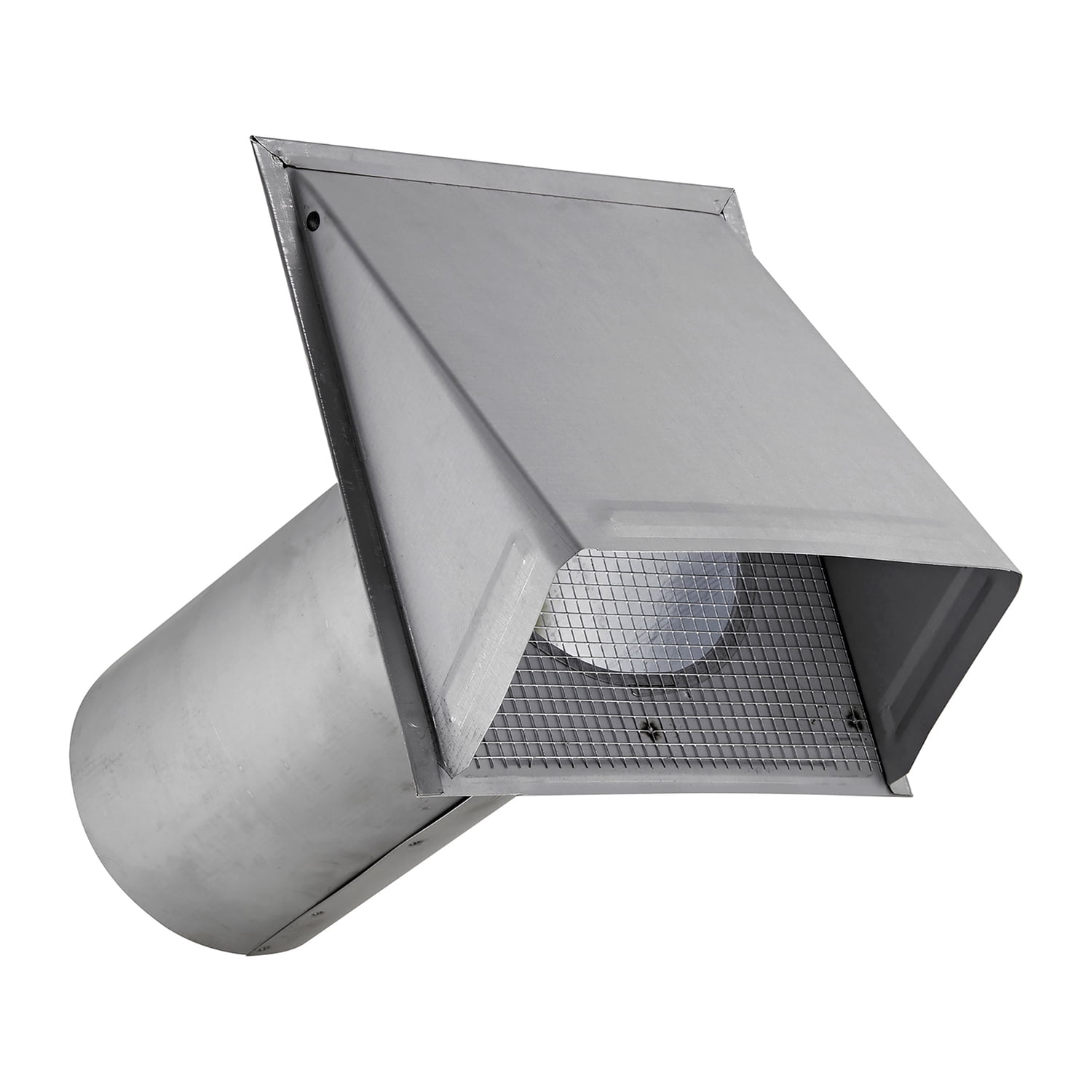 Lambro 6-In. 26-Gauge Paint-Grade Galvanized Fresh Air Intake Vent with Wire Mesh Screen and 11-In. Pipe, EC-3460GNDMS-11-PG