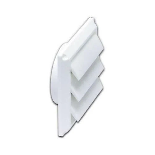 Lambro Dryer Vent Face Plate, Louvered, White, 4-In.