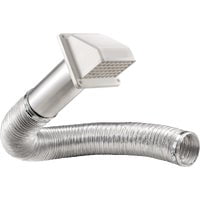 Lambro Industries 118868 4 in. x 8 ft. Rigiflex Dryer Vent Hood Kit, White