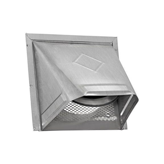 Lambro Industries 4 in. 26 Gauge Flush Mount Aluminum Wall Exhaust Hood Bath Fan Vent Damper Screen