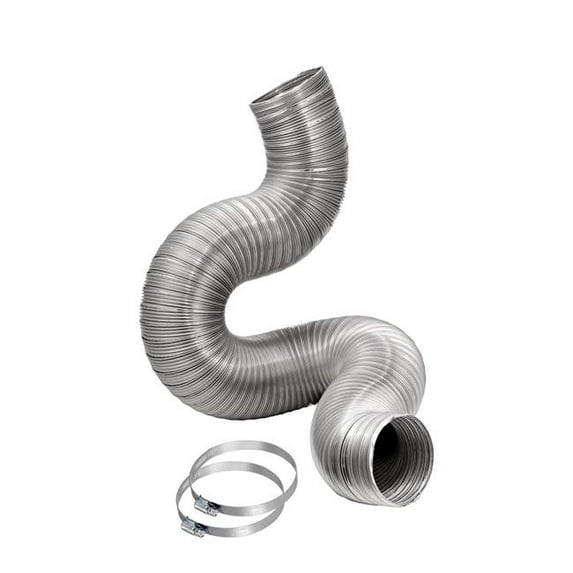 Lambro Industries 4 in. x 8 ft. Semi Rigid Clothes Dryer Transition Duct Clamp Kit