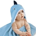 thumbnail image 1 of Lambs & Ivy Baby/Infant Luxury Cotton Terry Shark Hooded Bath Towel, 1 of 5