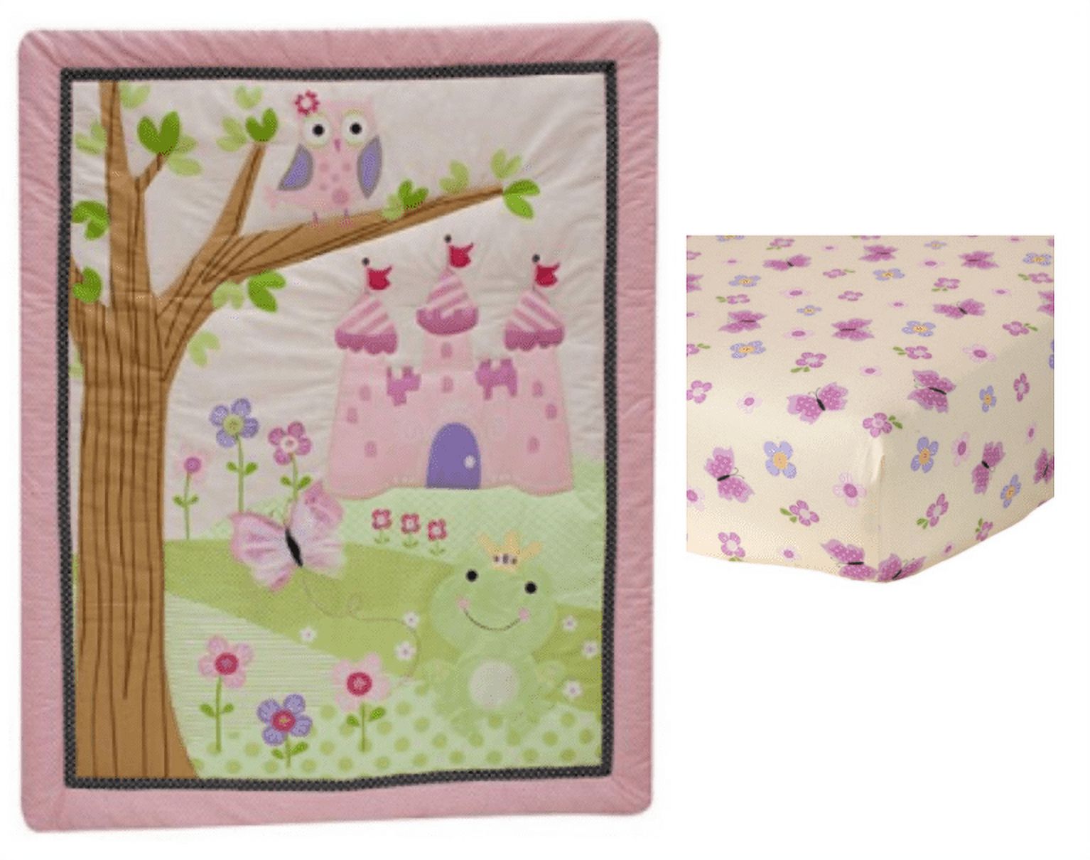 Lambs & Ivy Bedtime Originals Magic Kingdom 3 Piece Crib Bedding Set, Pink - image 1 of 4