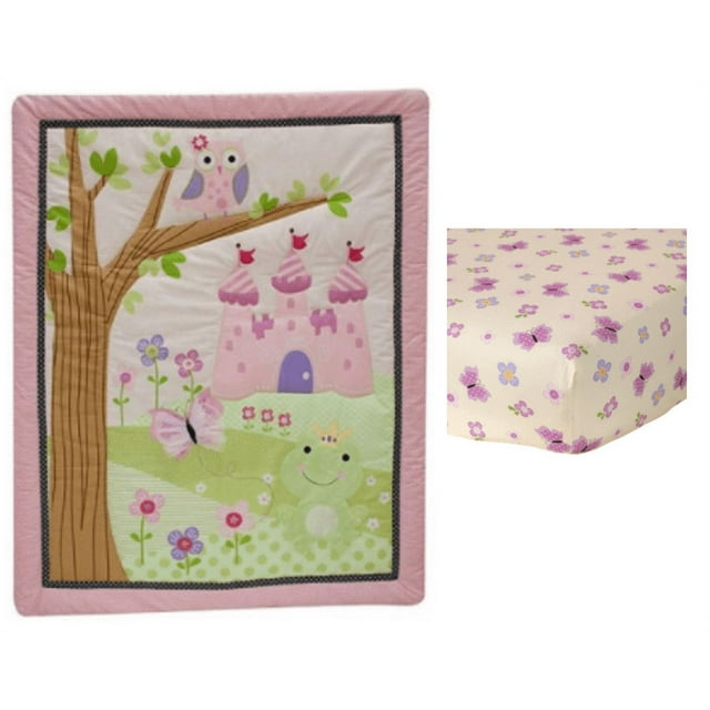 Lambs & Ivy Bedtime Originals Magic Kingdom 3 Piece Crib Bedding Set, Pink