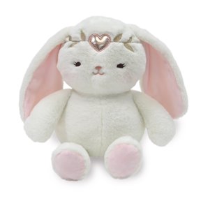Lambs & Ivy Confetti Plush Bunny Stuffed Animal with Heart Crown - 10 Inch Pixie