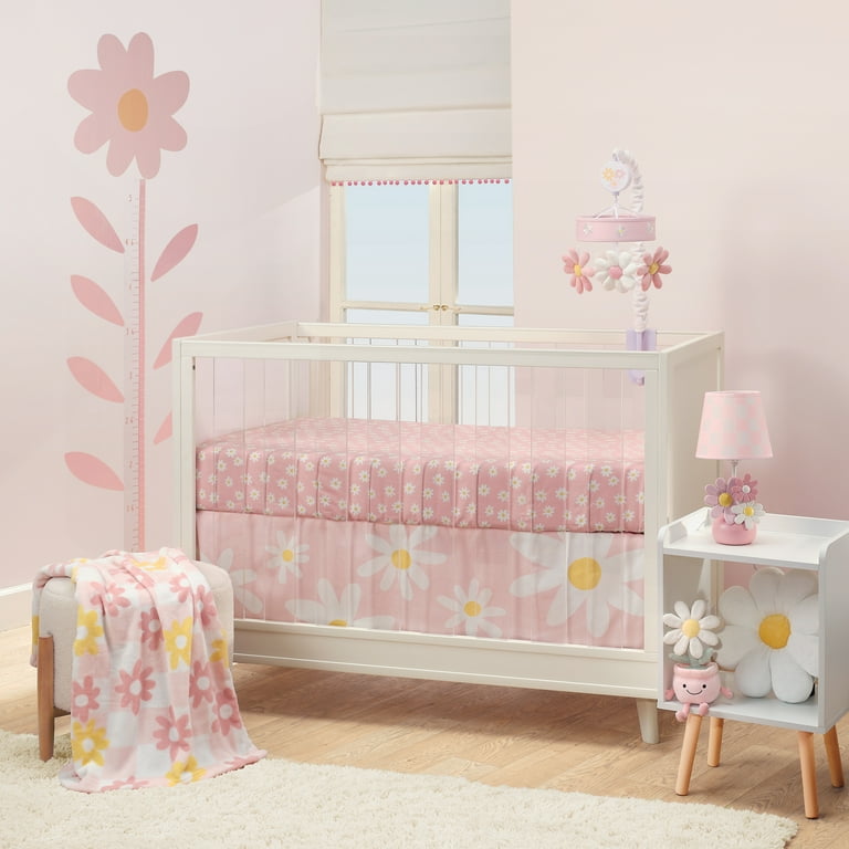 Pink Design Crib Bedding Lambs Ivy Daisy Dreams 3-Piece Crib