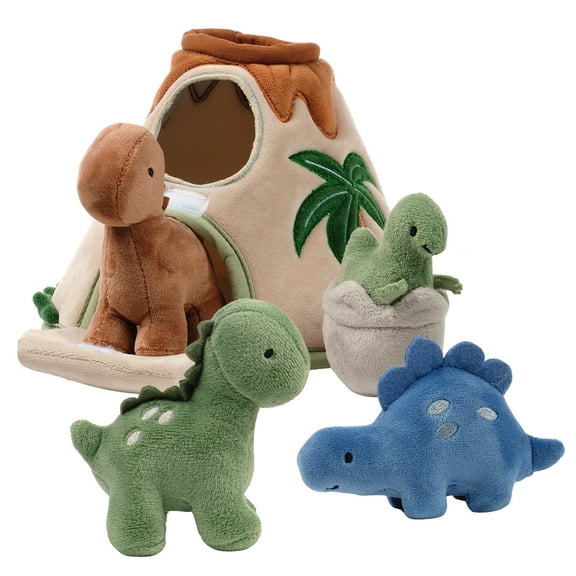 Lambs & Ivy Dino-Might Plush Dinosaur Volcano Interactive Soft Toy Play Set