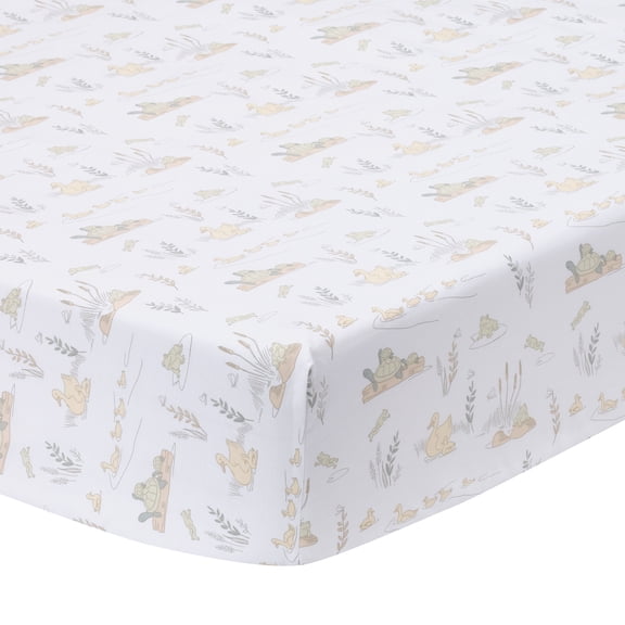 Lambs & Ivy Froggy and Friends 100% Cotton Baby Fitted Crib/Toddler Sheet